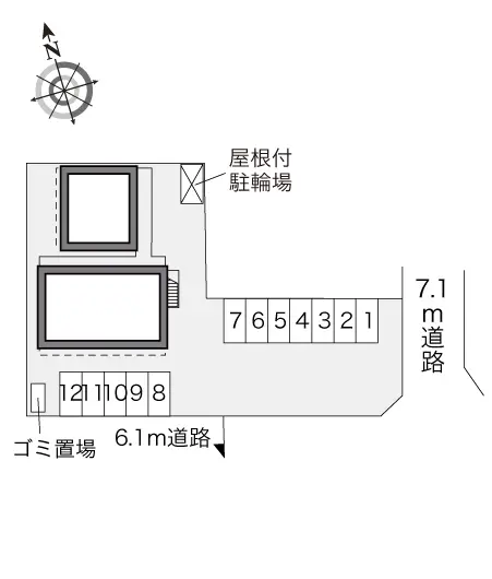 ★手数料０円★福島市八木田　月極駐車場（LP）